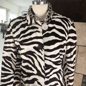 Barney’s New York Coop Zebra Striped Jacket GROOVY